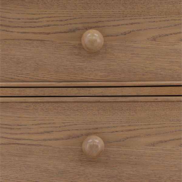 Traditional Oak Nightstand - Natural