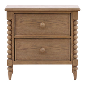 Traditional Oak Nightstand - Natural