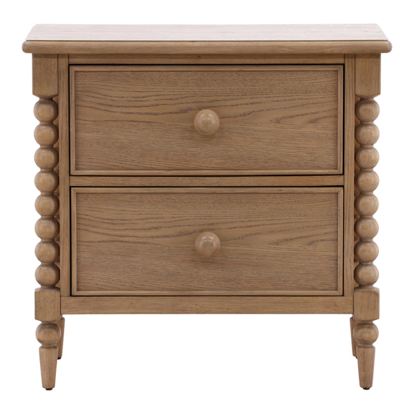 Traditional Oak Nightstand - Natural