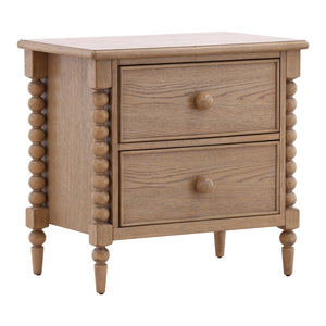 Traditional Oak Nightstand - Natural