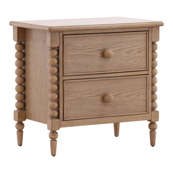 Traditional Oak Nightstand - Natural