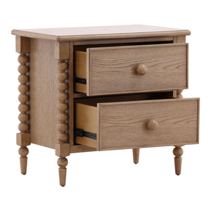 Traditional Oak Nightstand - Natural