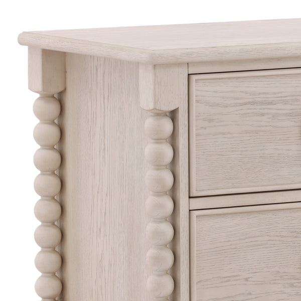 Traditional Oak Nightstand - Whitewash