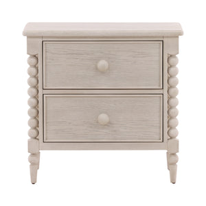 Traditional Oak Nightstand - Whitewash