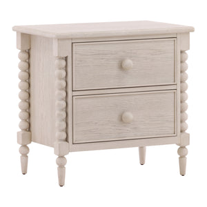 Traditional Oak Nightstand - Whitewash