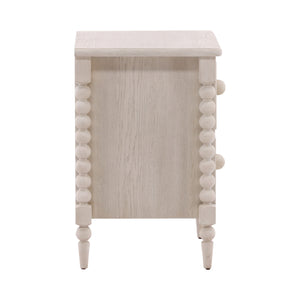 Traditional Oak Nightstand - Whitewash