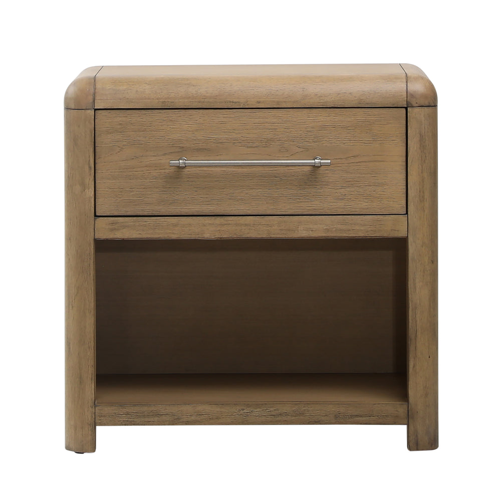 Modern Oak Nightstand - Natural