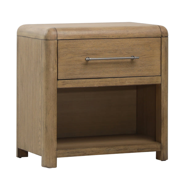 Modern Oak Nightstand - Natural