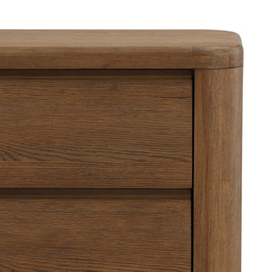 Modern Oak Nightstand - Brown