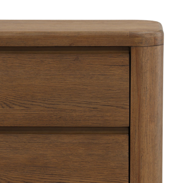 Modern Oak Nightstand - Brown