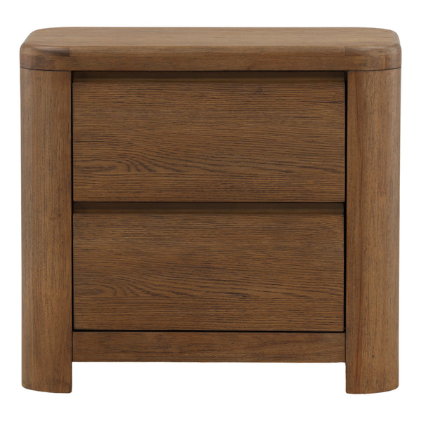 Modern Oak Nightstand - Brown