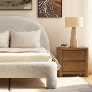 Modern Oak Nightstand - Brown