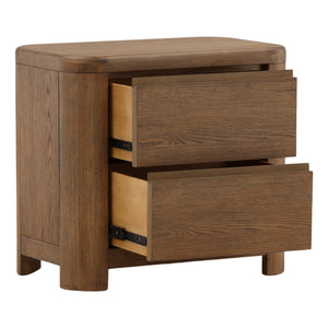 Modern Oak Nightstand - Brown