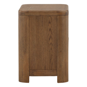 Modern Oak Nightstand - Brown