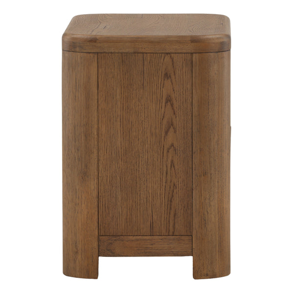 Modern Oak Nightstand - Brown