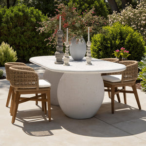 Concrete Terazzo Outdoor Dining Table - Ivory