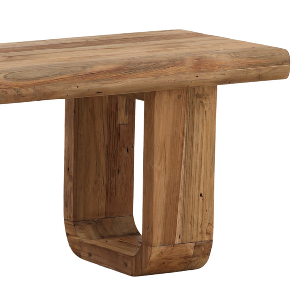 Reclaimed Teak Wood Outdoor Bench with U-Shaped Legs