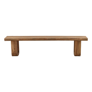 Reclaimed Teak Wood Outdoor Bench with U-Shaped Legs