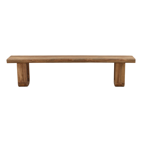 Reclaimed Teak Wood Outdoor Bench with U-Shaped Legs