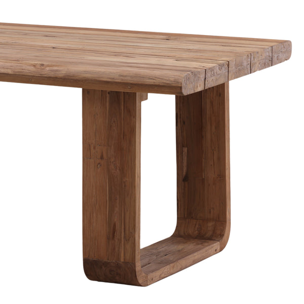 Reclaimed Teak Wood Outdoor Table with U-Shaped Legs