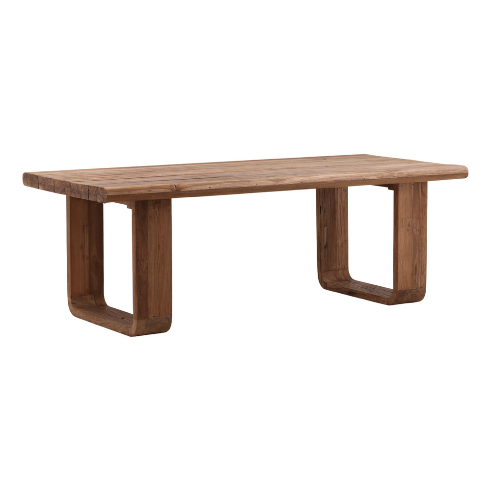 Reclaimed Teak Wood Outdoor Table with U-Shaped Legs