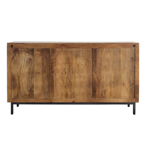 Mango Wood Sideboard with Hammered Handles
