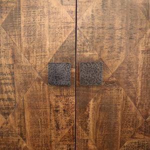Mango Wood Sideboard with Hammered Handles