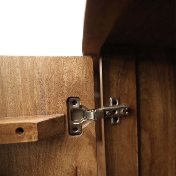 Mango Wood Sideboard with Hammered Handles
