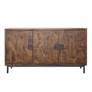 Mango Wood Sideboard with Hammered Handles