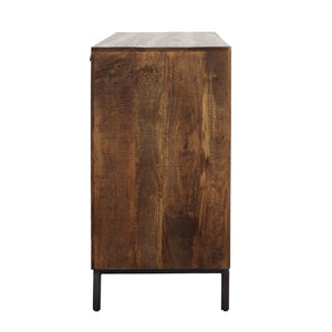 Mango Wood Sideboard with Hammered Handles