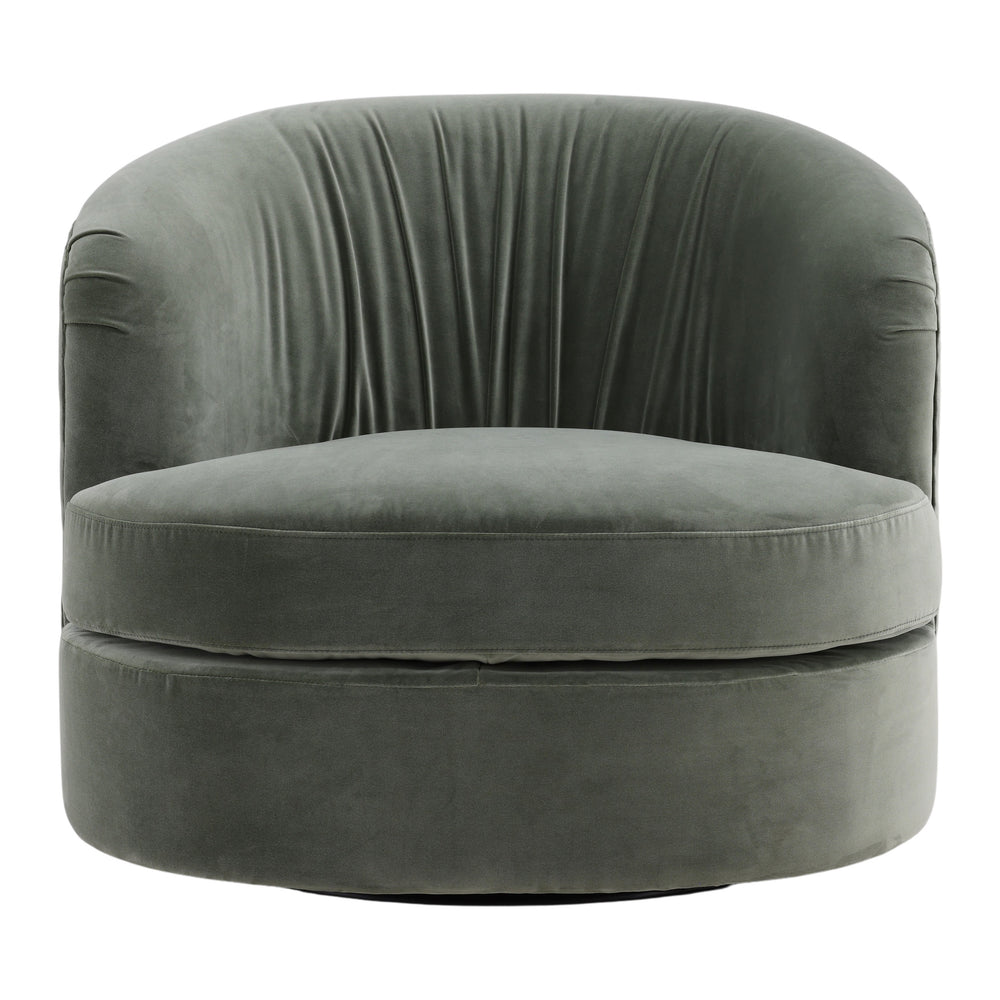 Velvet Swivel Chair - Sage