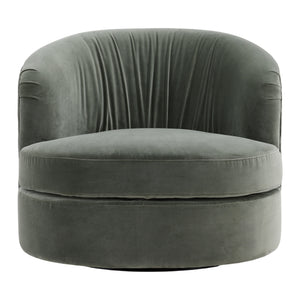 Velvet Swivel Chair - Sage