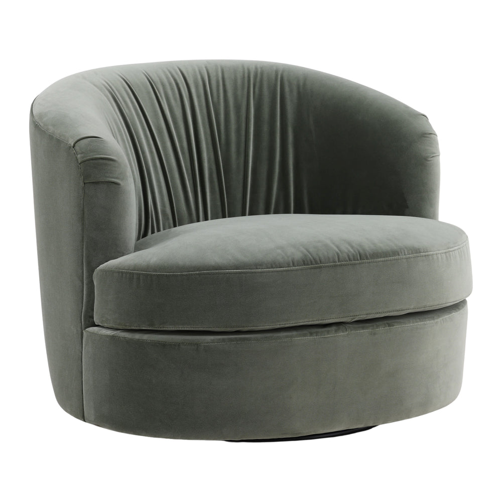 Velvet Swivel Chair - Sage