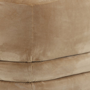 Velvet Upholstered Ottoman - Camel