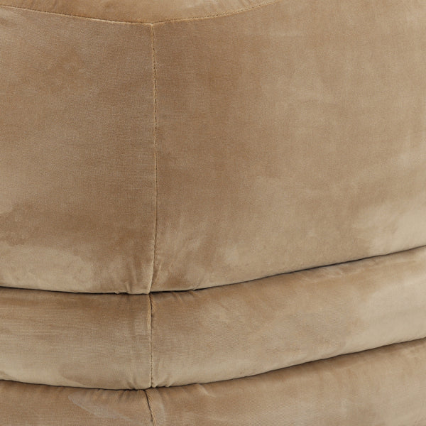 Velvet Upholstered Ottoman - Camel