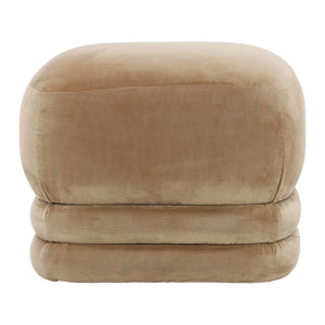 Velvet Upholstered Ottoman - Camel