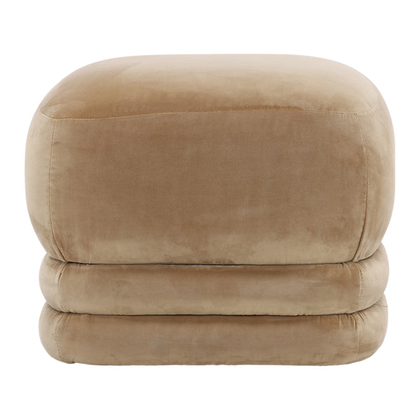 Velvet Upholstered Ottoman - Camel