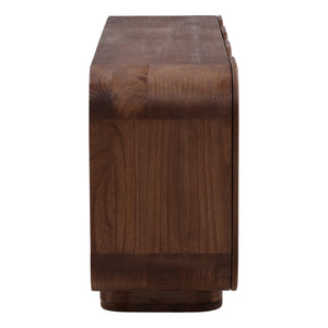 Mindi Wood Rounded Sideboard - Medium Brown
