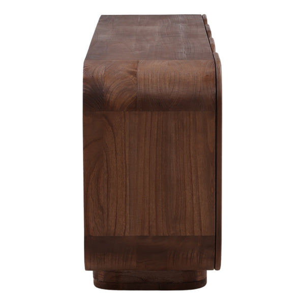 Mindi Wood Rounded Sideboard - Medium Brown