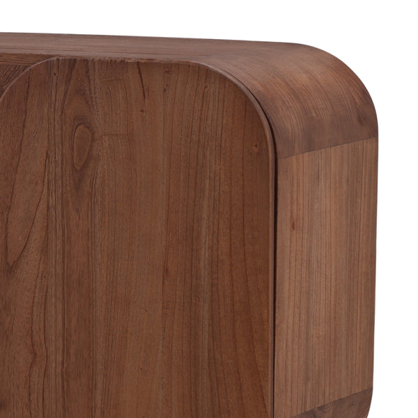 Mindi Wood Rounded Sideboard - Medium Brown
