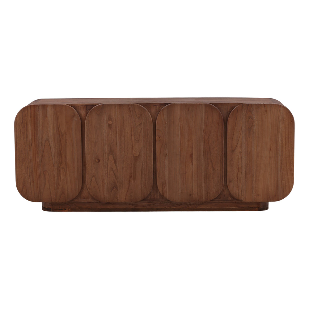Mindi Wood Rounded Sideboard - Medium Brown