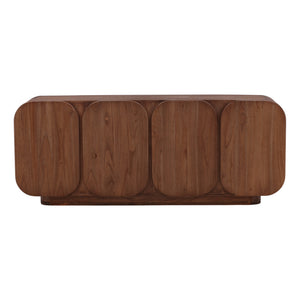 Mindi Wood Rounded Sideboard - Medium Brown