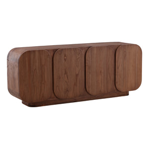 Mindi Wood Rounded Sideboard - Medium Brown