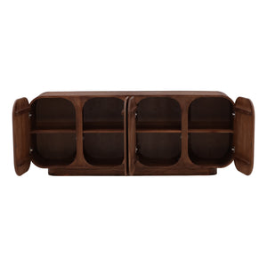 Mindi Wood Rounded Sideboard - Medium Brown
