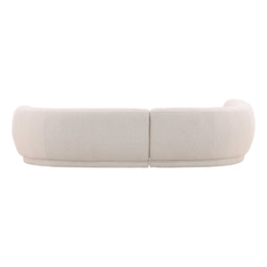 Performance Linen Blend Cream Chaise Sectional LAF