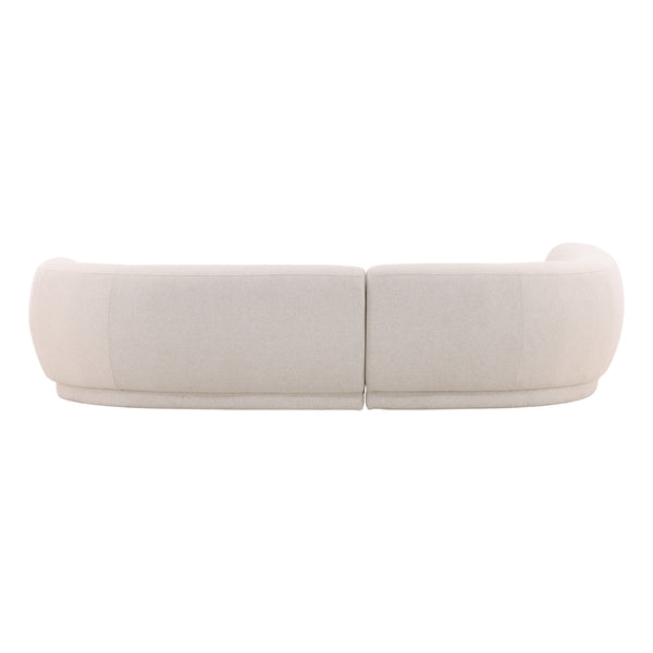 Performance Linen Blend Cream Chaise Sectional LAF