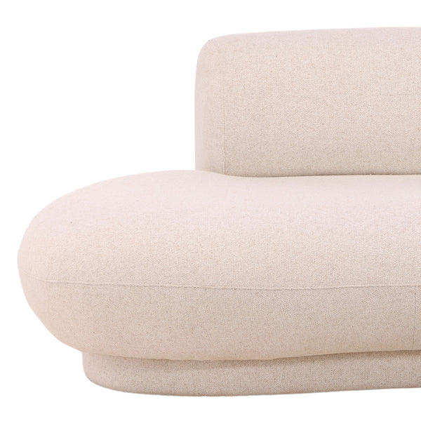 Performance Linen Blend Cream Chaise Sectional LAF