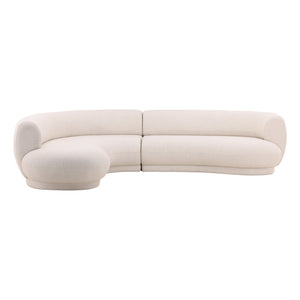 Performance Linen Blend Cream Chaise Sectional LAF