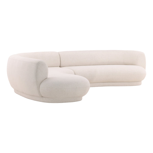 Performance Linen Blend Cream Chaise Sectional LAF