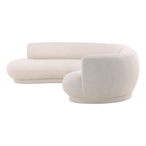 Performance Linen Blend Cream Chaise Sectional LAF